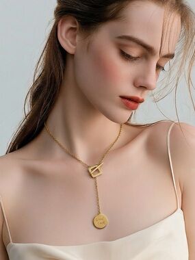 Good luck charm pendant Gold Necklace